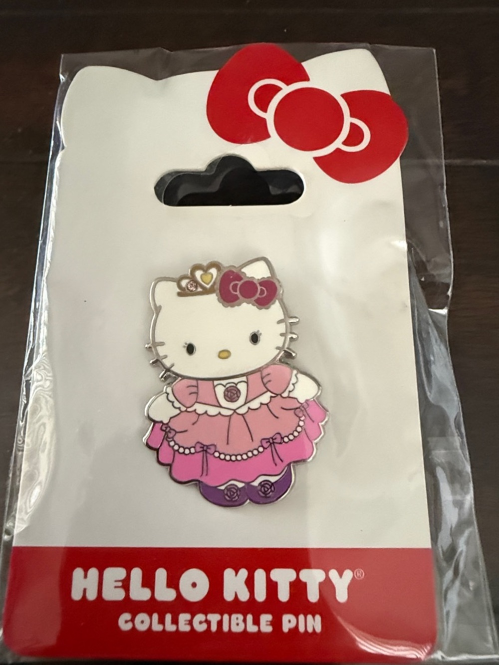 Hello Kitty Pink & Purple Princess Pin with Gold Accents with tag. Vintage 2013